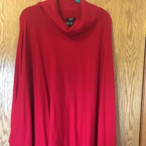 Alfani red sweater w/gold buttons bat wing style.